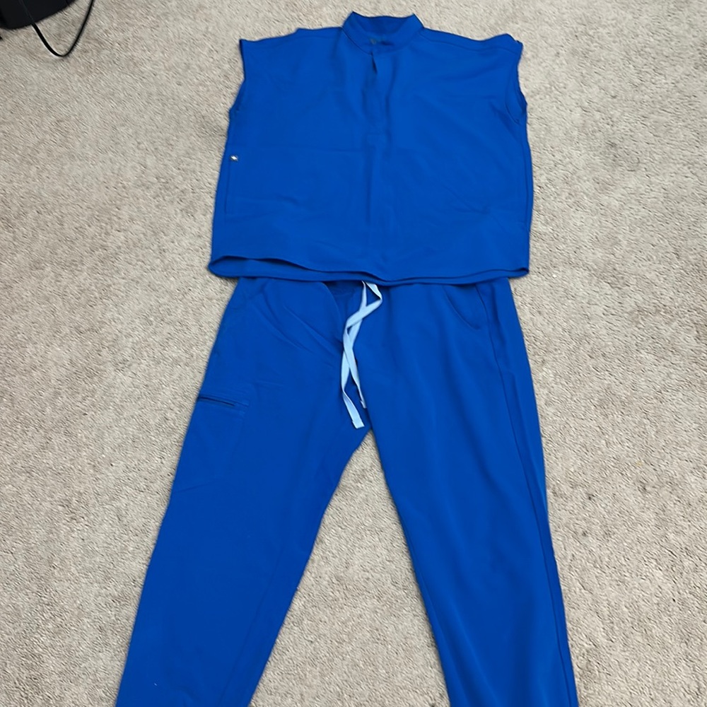 Figs scrubs royal blue